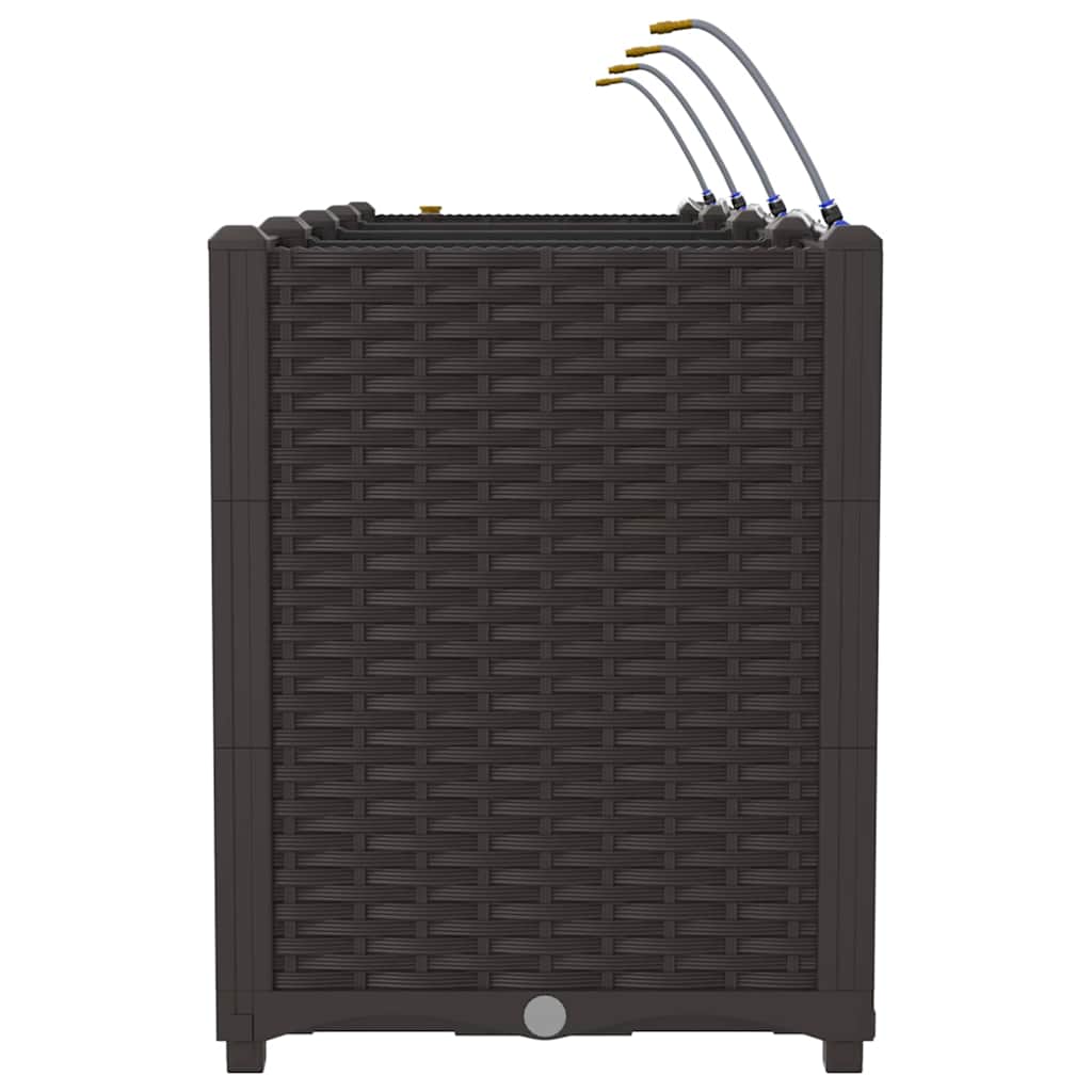 Garden Planter Set 4 pcs Brown 160 x 40 x 52 cm Plastic