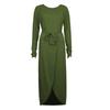 eBay solid color anti-sleeve flat long-sleeved crew neck irregular dress color