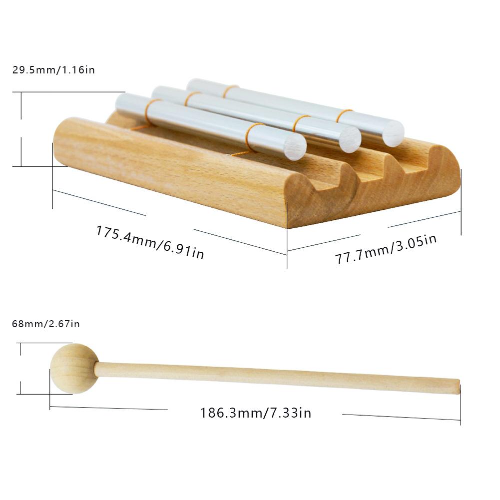 Heilendes Achtsamkeits-Glockenspiel mit Schlägel Trio Handglocke Lange Resonanz Energie Musikalisches Glockenspiel Reiner Ton für Klang