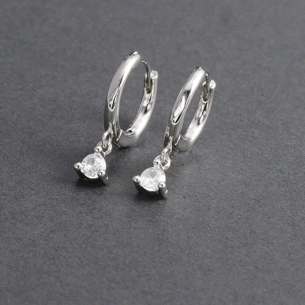 Módní nerezové ocelové zirkonové řetízkové kruhové náušnice pro ženy, piercing do srdce Helix Tragus, svatební šperky