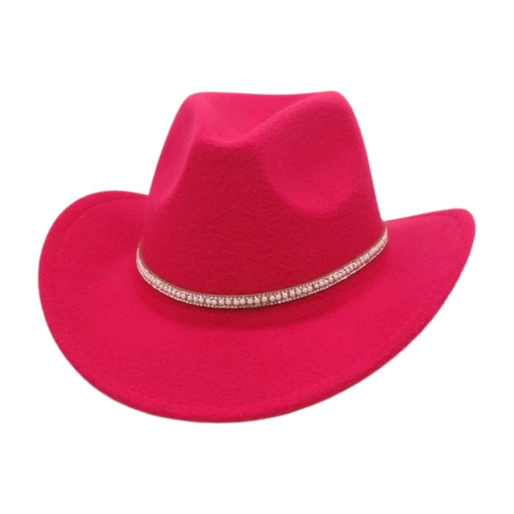 Tibetan Jazz Hat Woolen Shiny Belt Celebrity Style Retro Cowboy Hat Western Cowboy Hat