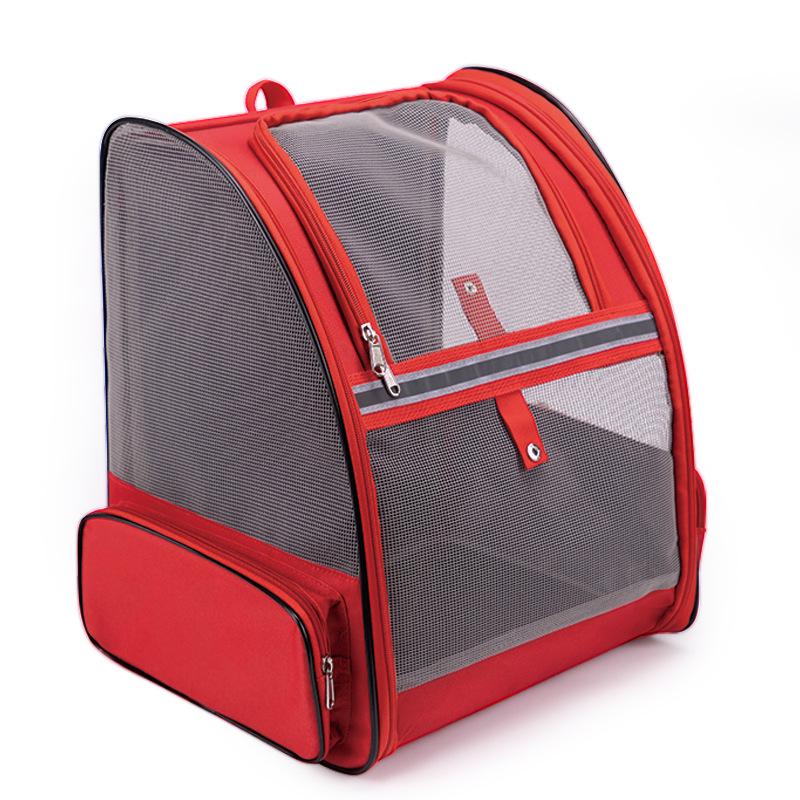 

Складной дышащий рюкзак для домашних животных для кошек и маленьких собак красный