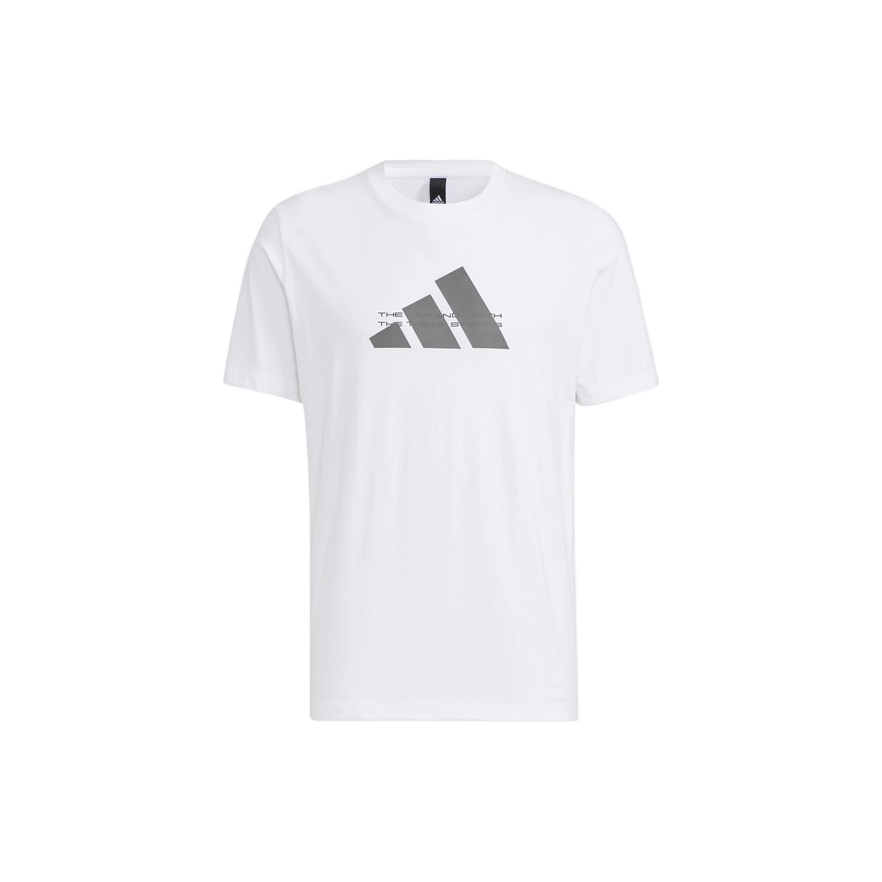 adidas Alphabet Large Logo Printing Round Neck Short Sleeve White Men s HE9939 XXXL