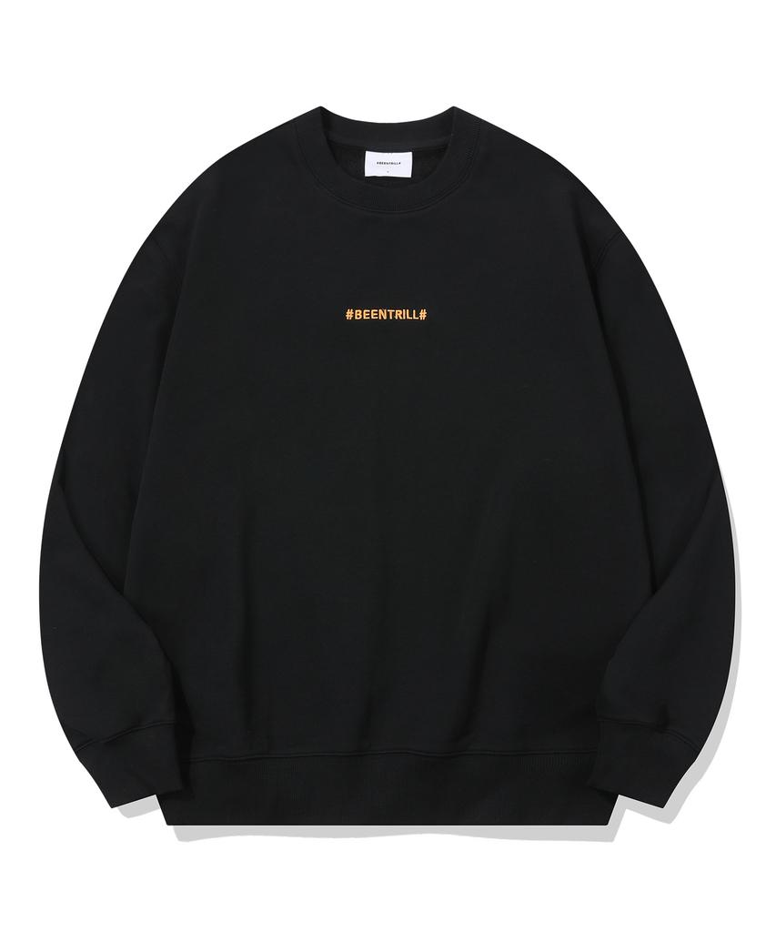 BEENTRILL Gold Taping Hashtag Sweatshirt (Black)