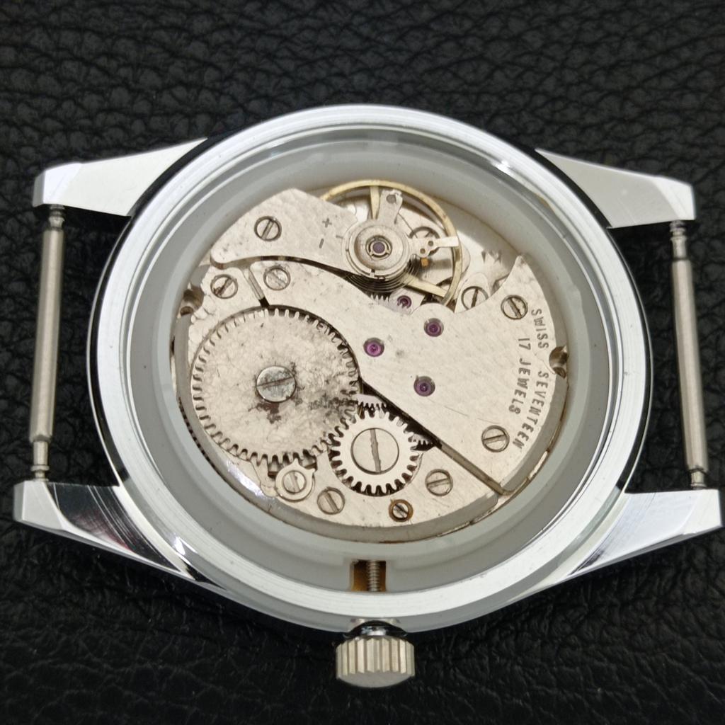 HAND-WINDING SWISS MENS REFURBISHED VINTAGE WHITE COLOR DIAL WATCH a707164-1