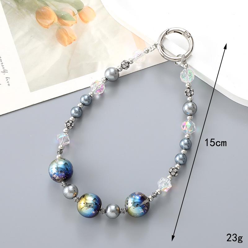 New Pearl Bow Beaded Pendant Phone Case Charm Wrist Strap Lanyard