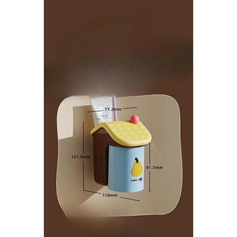 

Suction Cup Toothbrush Holder, Wall-mounted Non-drilling Mouthwash Cup, Storage and Draining Toothbrush Holder, Plastic Toothbrush Cup жовтий/синій