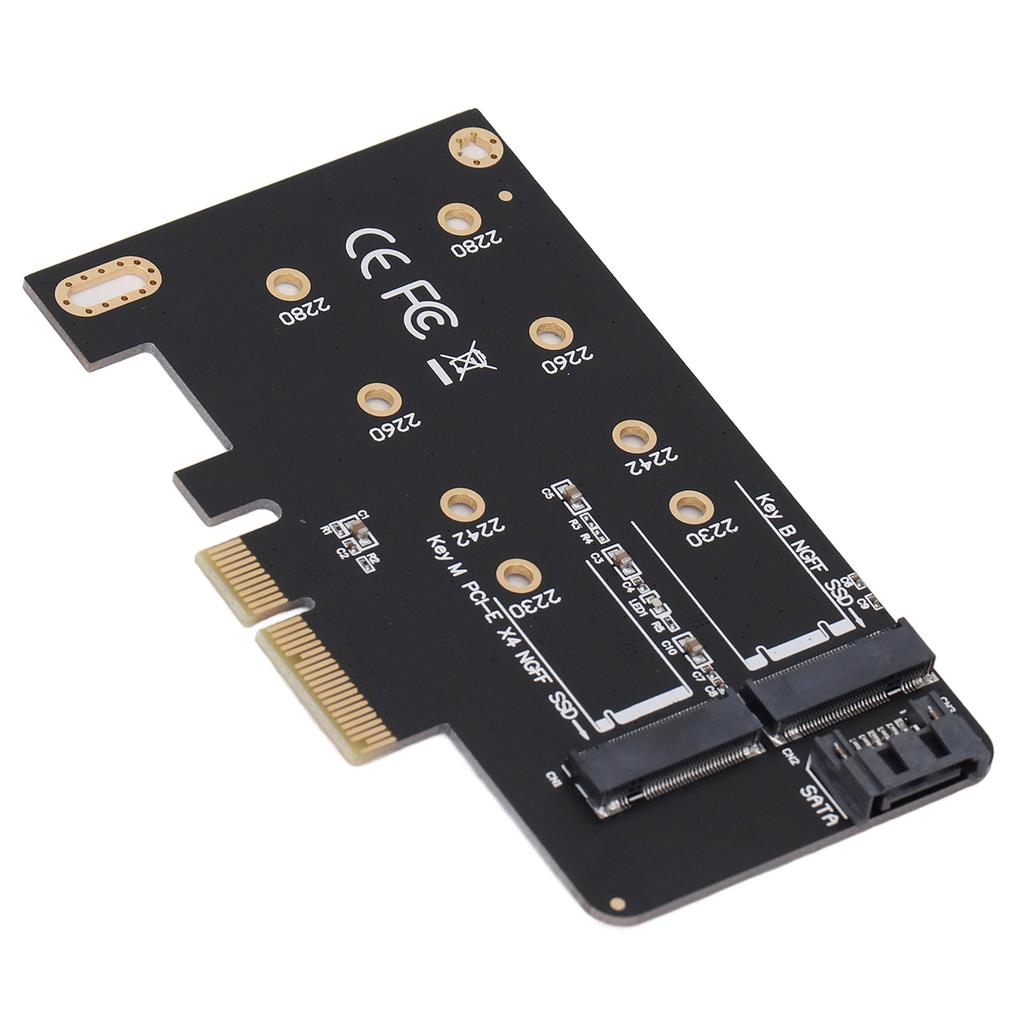 NGFF M.2 to PCIe Adapter Support NGFF B Key M Key PCIe X4 Card with SATA 3.0 Cable for 2242 2260 2280 SSD