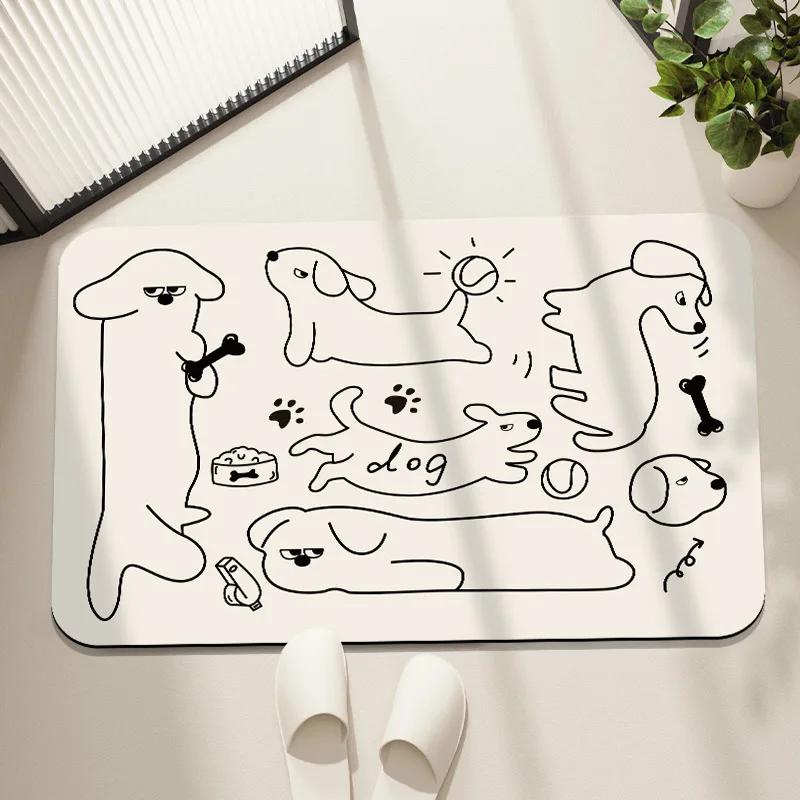 Einfache Cartoon-Badezimmerbodenmatte, rutschfester Saugteppich für die Tür, schnell trocknende Fußmatte für das Badezimmer, Toilettentürmatte aus mehreren Materialien 40X60cm 15.7X23.6in