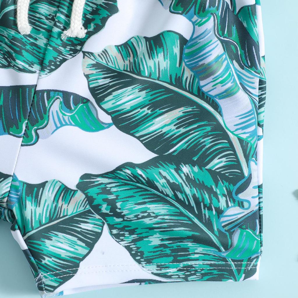 Boys' Fashion Print Square Leg Swim Trunks for Toddlers and Kids