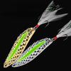 1/3Pcs Luminous Metal Spinner Spoon Vibration Jig Feather Hook Artificial Bait Fishing Lure For Bass Trout Perch