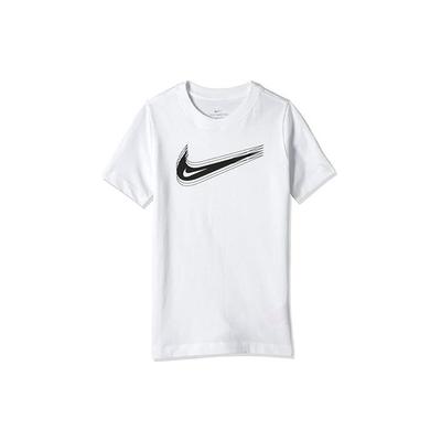 Logo Print Round Neck Short Sleeve T-Shirt Kids Tops White DC7797-100