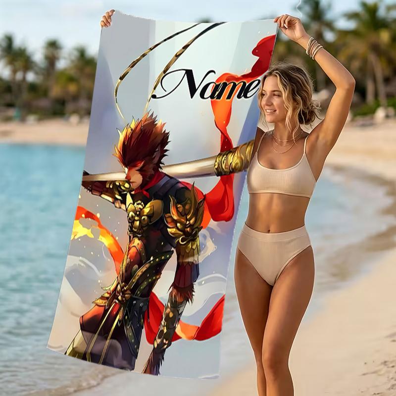 Customizable personalized beach towels Black Myth Wukong Game themed designs.Suitable for the beach, yoga, sports;ideal as beach accessories