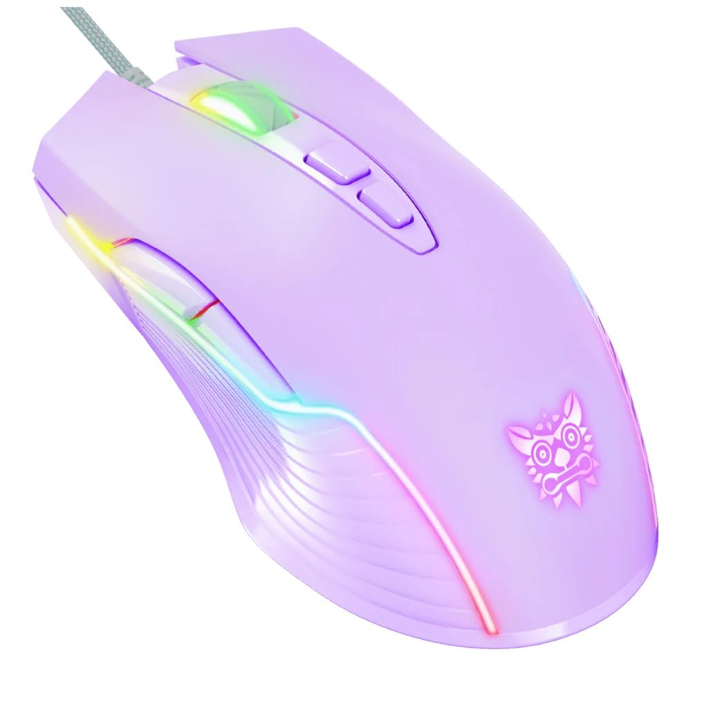 

ONIKUMA PRO CW905 6400DPI Wired Gaming Mouse with Breathing Purple LED,