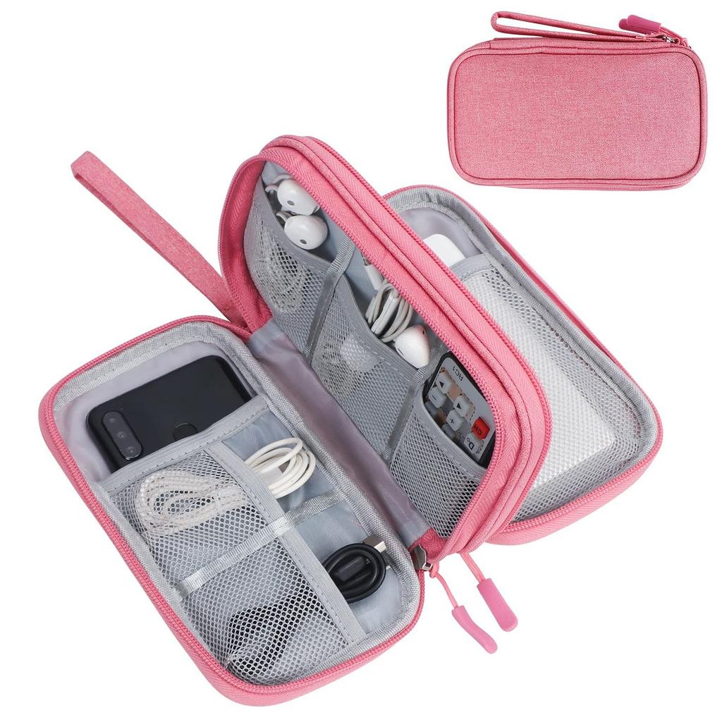Data Cable Storage Bag, Double-Layer Hard Drive Bag, Protective Cover, Portable Power Bank, Digital Accessories, Large Capacity