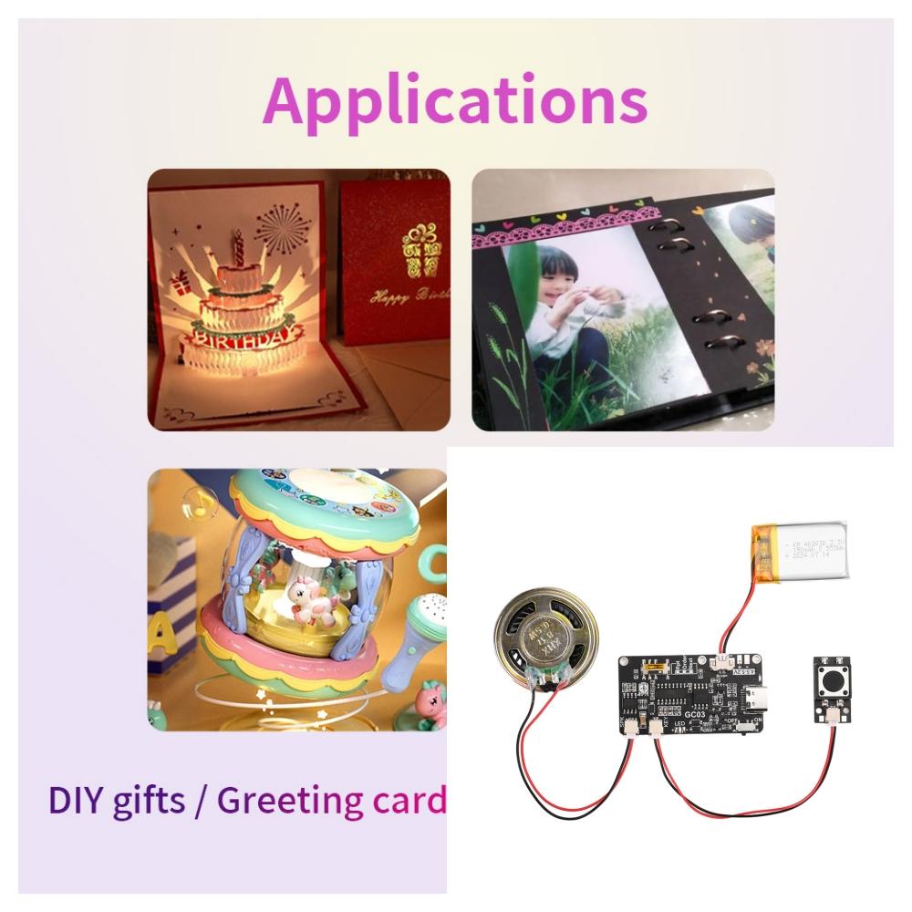 Recording Greeting Card Recordable Sound Module 8M MP1 Button Control Music Voice Player Programmable Board DIY Greeting Card