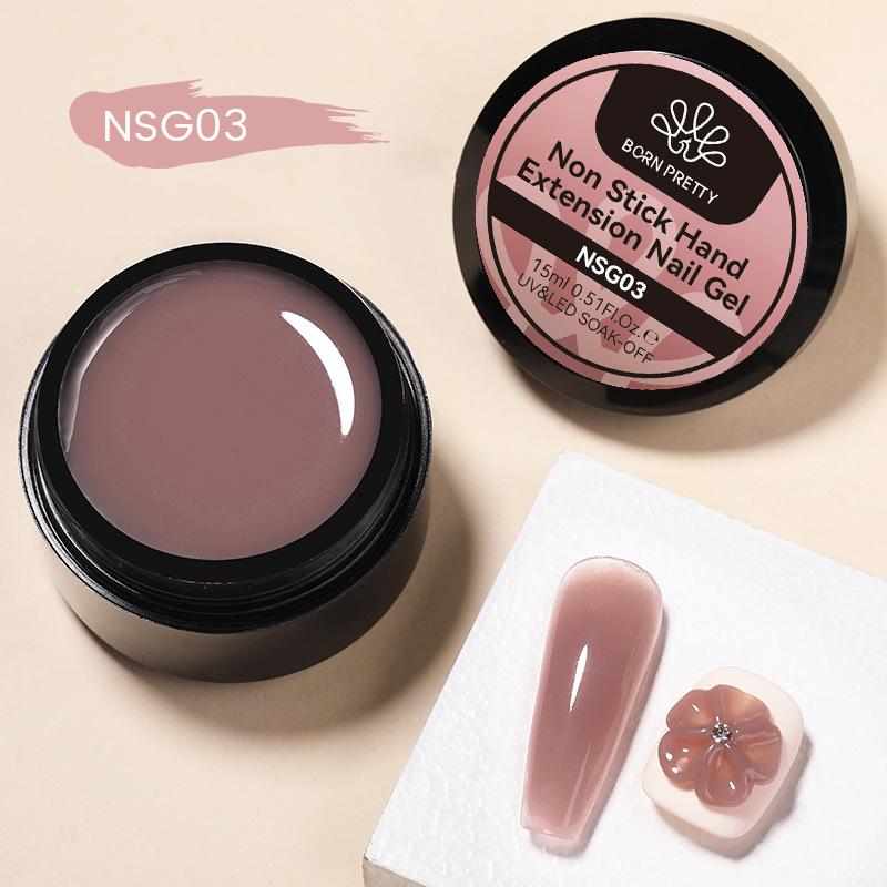BORN PRETTY Nail Extension Gel Non-Sticky Hand-Moldable Scuplting Gel for Nail Art Clear Slip Gel 30ml