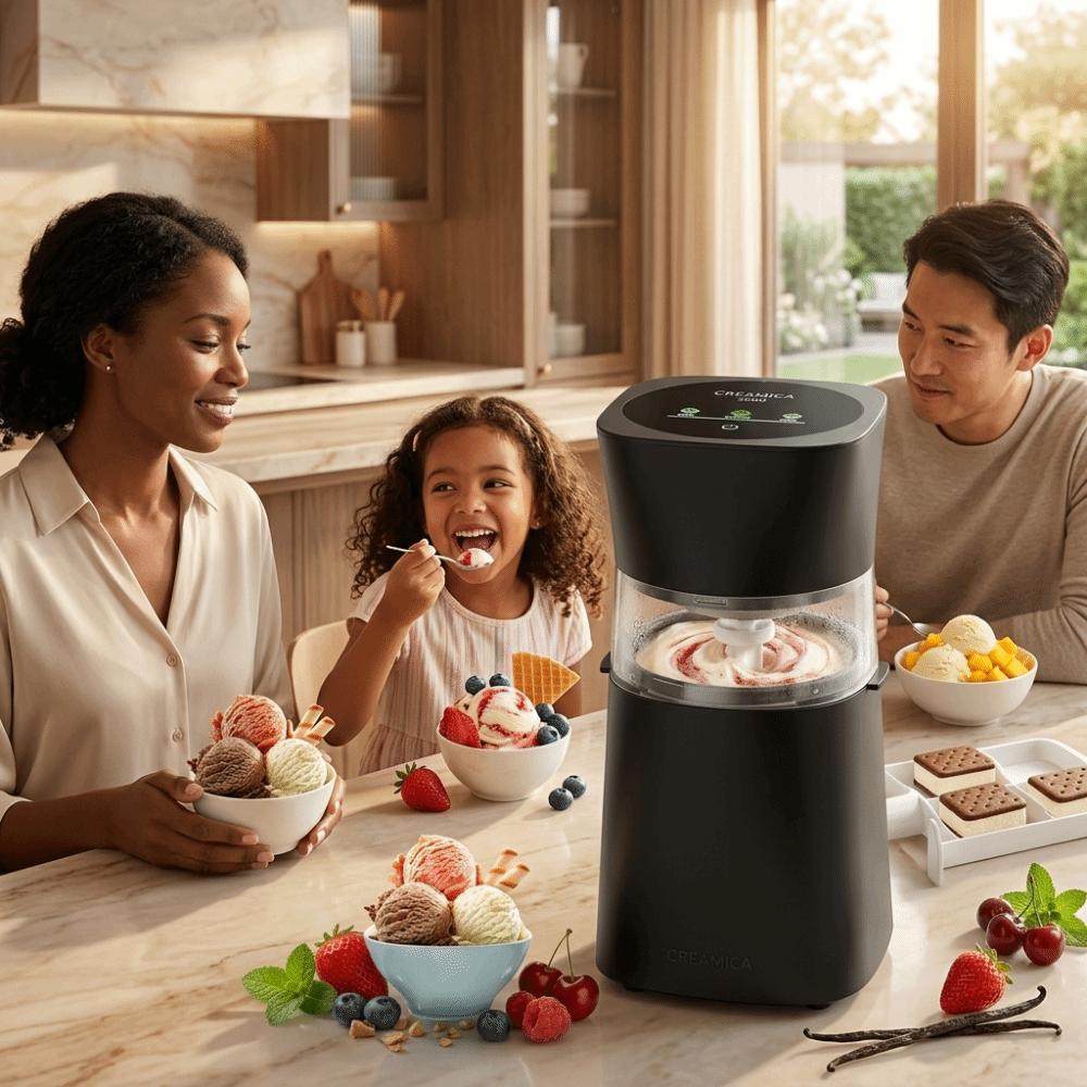 Silent Motor Frozen Yogurt Maker Automatic Operation Dessert Maker Gift For Families
