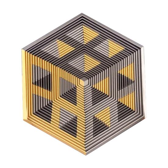 

Hexagon Twist Illusion Toy Anxiety Stress Relief 3D Printed Hexagon Fidget Toy Adults Portable Travel Hexagon Decompression Toy сірий