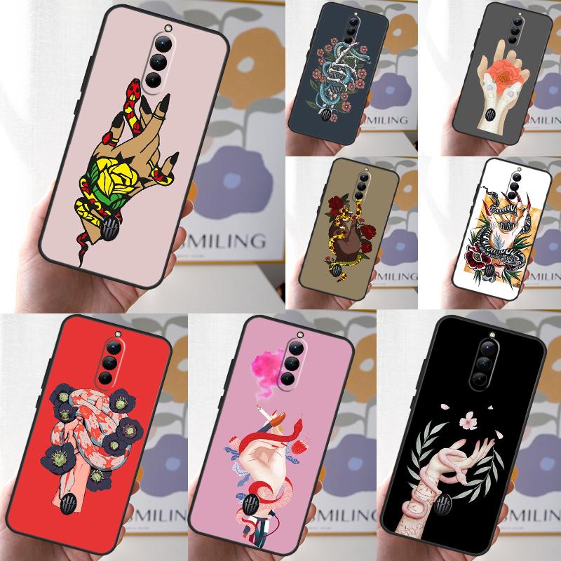 Hand Snake Flower Case For Nubia Red Magic 8 9 10 Pro Plus 6 7 6S 7S Pro 5G 6R RedMagic 9S 8S Pro Plus Cover