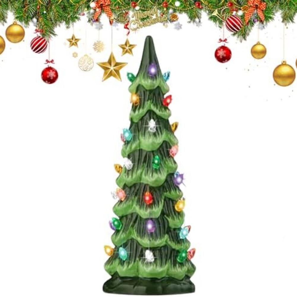 Christmas Trees Retro Hand-Painted Tabletop Xmas Trees Light Ornaments 10/15/20cm Simulated Christmas Tree Model 2026 New Year