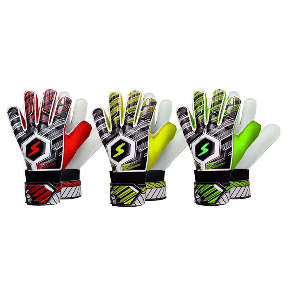 Children's soccer goalkeeper gloves 6/7/8/9/10 Size thickened latex non-slip adjusting wrist strap goalkeeper gloves