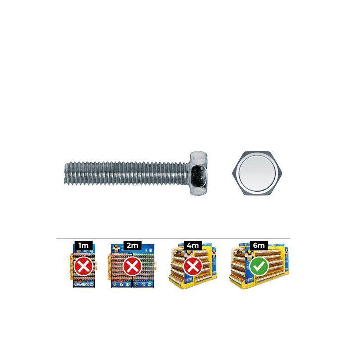 Vis Metrique Hexa. Din 933 8x35 Zinc Plat. Boîte 100 Uni. Celo