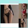 Luxurious Red High Waist Lace Cross Strap Triangle Underwear Soft Breathable Fabric