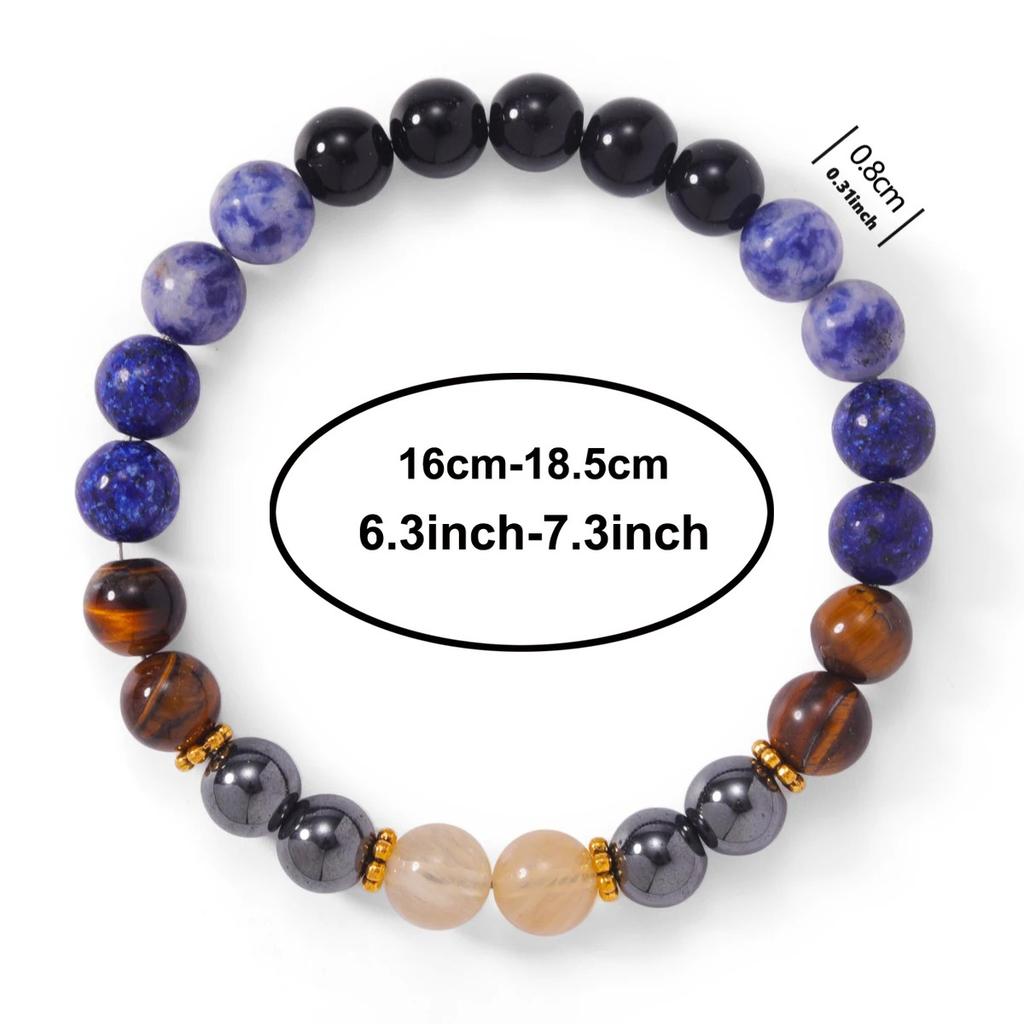 Sodalith Tigerauge Kristallarmband Damen Naturstein Lapislazuli Perlenarmbänder Citrin Schmuckzubehör