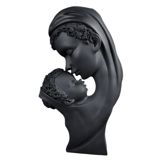

Статуэтка «Поцелуй матери и ребенка» из смолы, абстрактная скульптура, домашний декор, настольная фигурка «Любовь семьи», подарок маме от сына и дочери чёрный