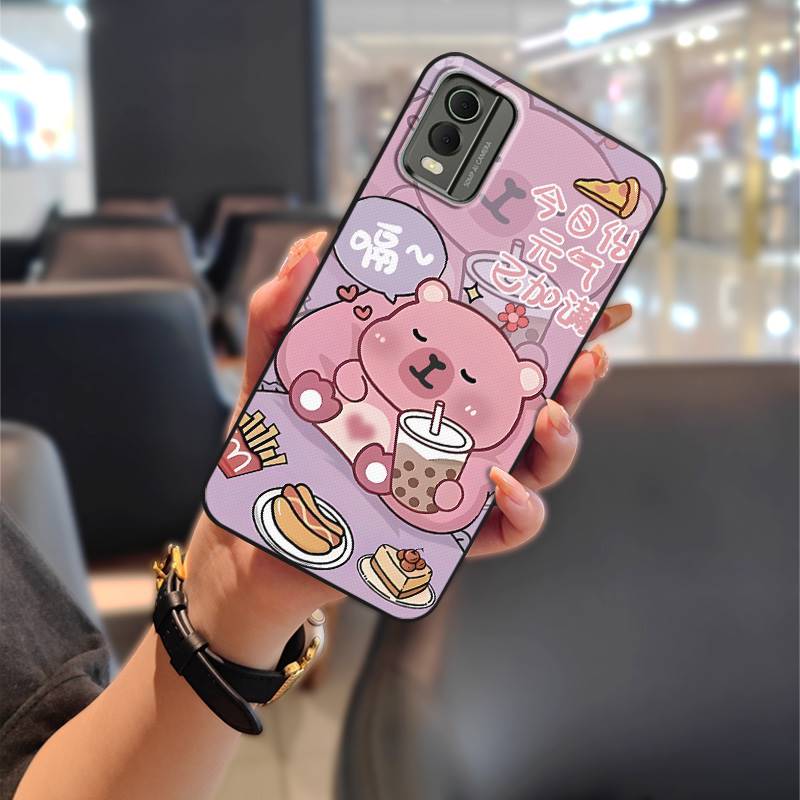 Durable Back Cover Phone Case For Nokia C32 Full wrap Anti-knock Fashion Design Soft case Graffiti Silicone TPU Cute