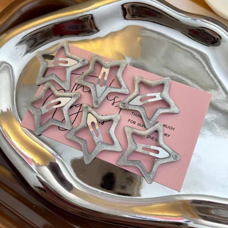 

10 шт. блестящие серебряные звездочки-невидимки для волос женские пентаграмма металлические защелки BB клип шпильки заколки заколки для волос никель бесплатно оптовая продажа 10pcs