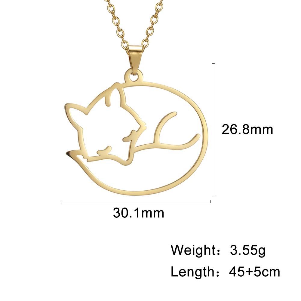 Cazador Hollow Fox Pendant Necklaces for Women Girls Cute Animal Neck Chains Stainless Steel Jewelry Birthday Gifts Wholesale