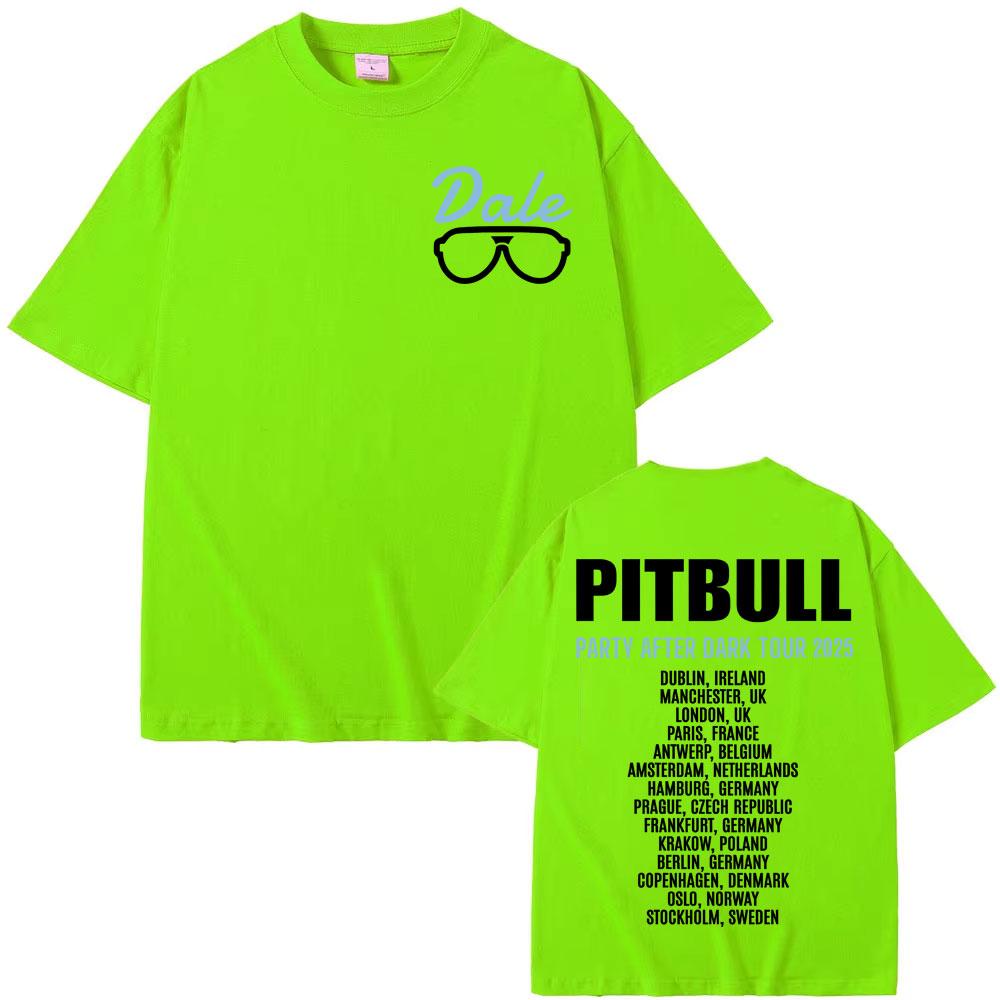 Pitbull Party After Dark EU 2025 Tour Graphic Concert T Shirt Men Women Harajuku Hip Hop Gothic Short Sleeve T-shirts Streetwear