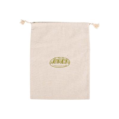 (SU)1PC Linen Bread Bag Reusable Bread Drawstring Bag Cotton Bread Bag
