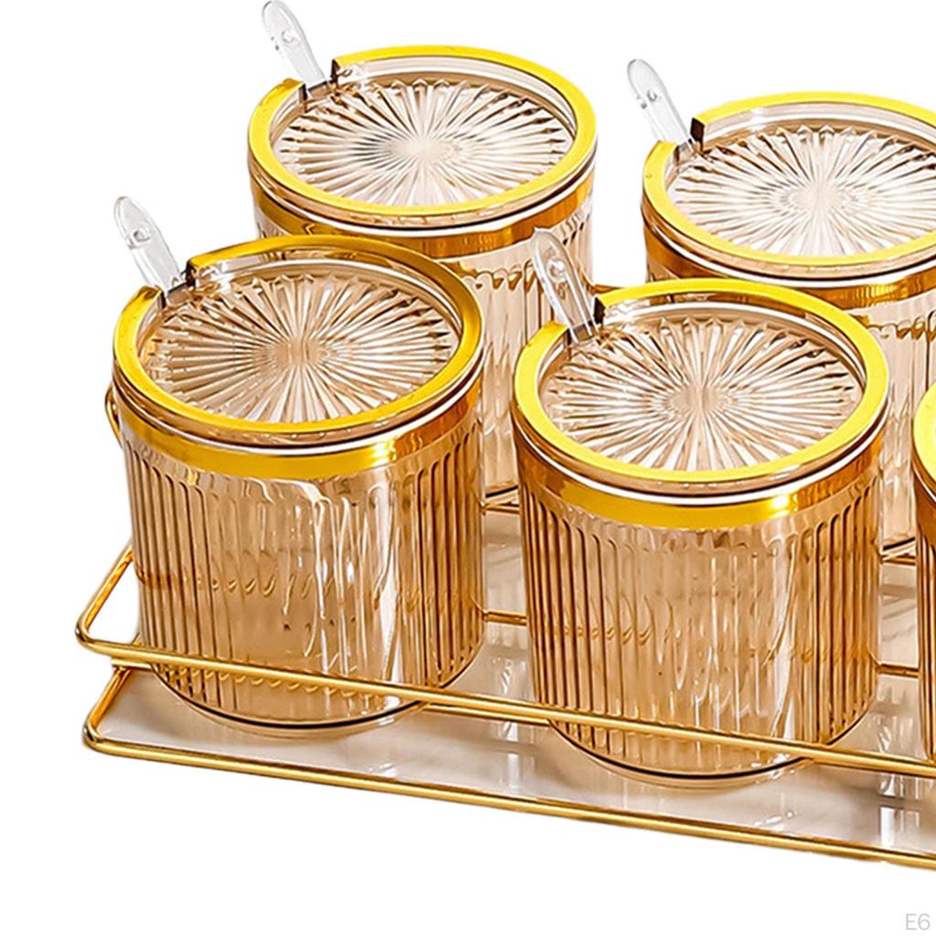 Gewürzgläser, Kanister, Töpfe, staubdicht, Küchentheken-Organizer mit Tablett, Gewürzgläser