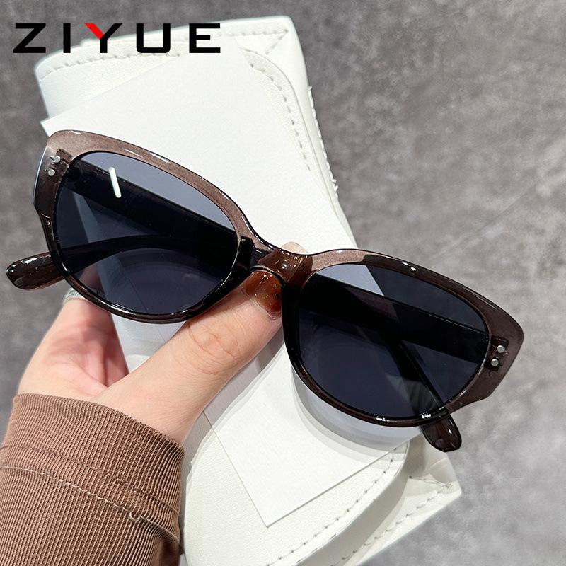 Vintage Cat Eye Sunglasses - Trendy Small Frame White Minimalist American Hip Hop Design