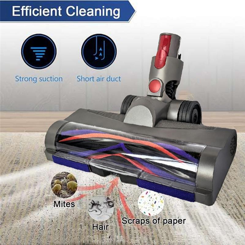 A60P Anti-Tangle Cleaner Head For Dyson V7 V8 V10 V11 V15 Vacuum Attachments With Green Dust Light For Carpets Hardwood Floor