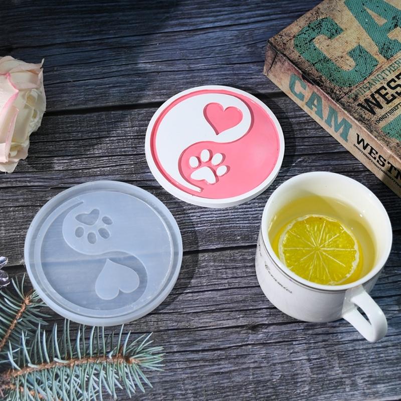 Animal Themed Coaster Tray Silicone Mold Epoxy Resin Mold for Stylish Home Decoration Handmade Cup Mat Mould