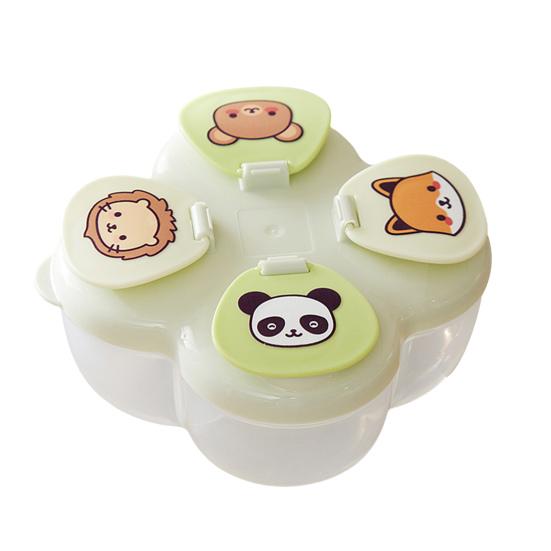 720ML Portable Milk Powder Dispenser with 4 Compartments No-Spill Baby Formulas Dispenser Storage Box Travel Infant Kids Snack Food Container