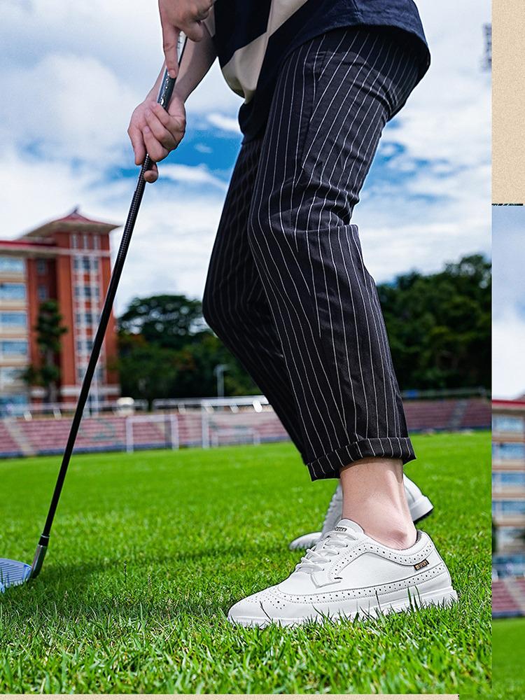 Men's Plus Size British Style Casual Golf Shoes - Lightweight & Wear-Resistant