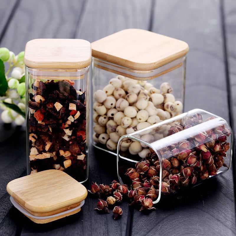 Shangqi Square Glass Airtight Storage Jar