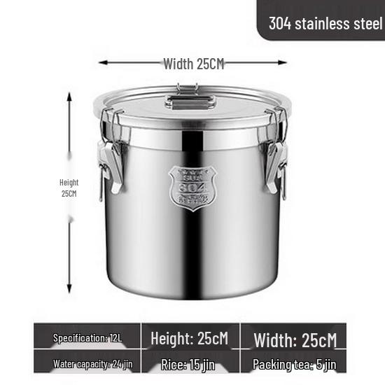 Barril Sellado Multiusos de Acero Inoxidable 304 para Almacenamiento de Vino, Té, Leche, Fermentación, Aceite o Arroz