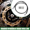 90cm Motorcycle Braided Hydraulic Brake Line Oil Hose Black Silver Tone