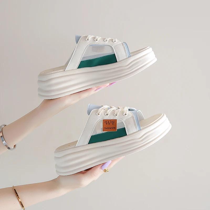 Fashion New Fashion Women's Shoes Flat  Sandals Summer 2025 Thick Sole Comfortable Non-slip Wear-resistant Outdoor Slippers