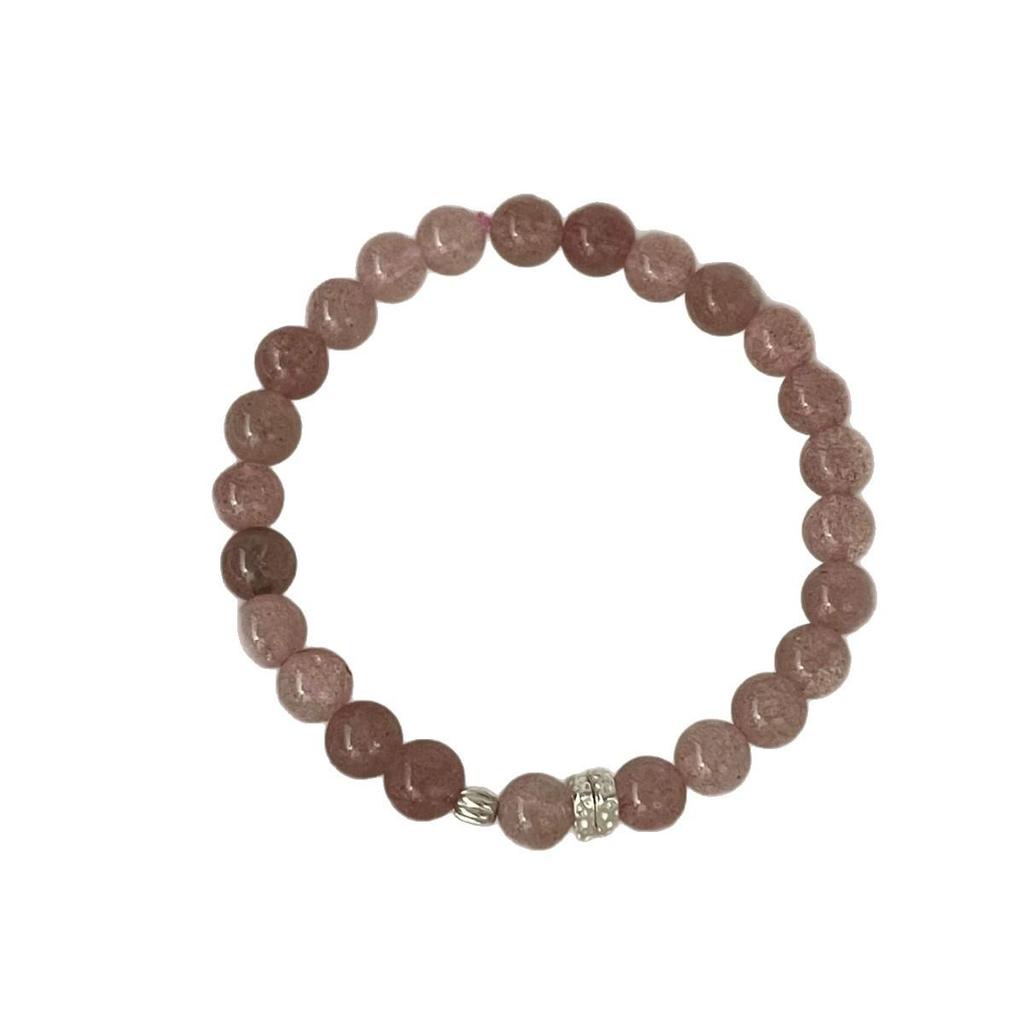 Strawberry Crystal S925 Silver Bracelet: Sweet, Luxurious, High-End Beaded Hand Jewelry.