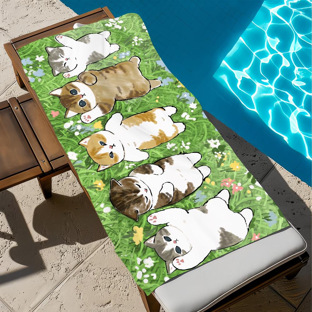 kawaii cartoon cat kitten cute M-Mofusand Towel soft Beach Towels Trip swim Pool bathing Towel Gym Spa home Decor Gift Holiday
