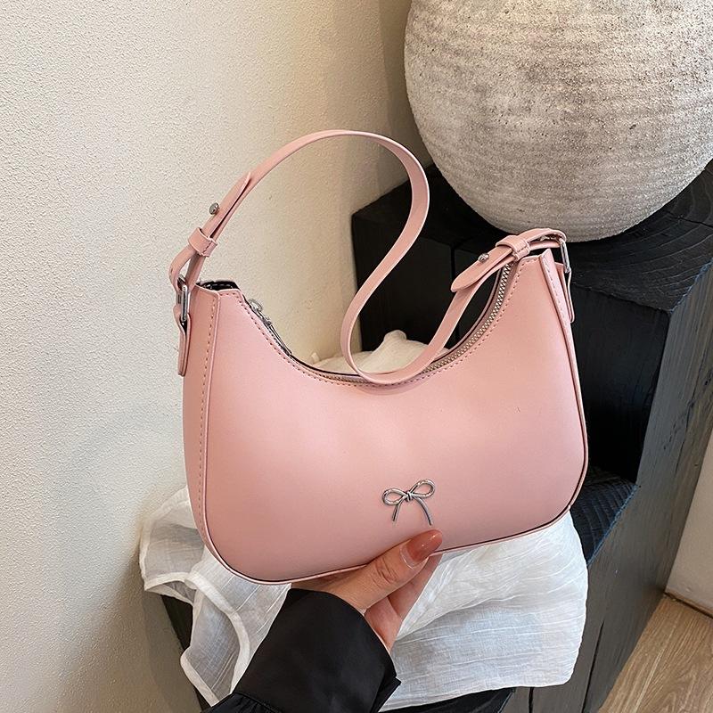 Summer new simple shoulder bag niche design fashion casual shoulder crescent bag tide