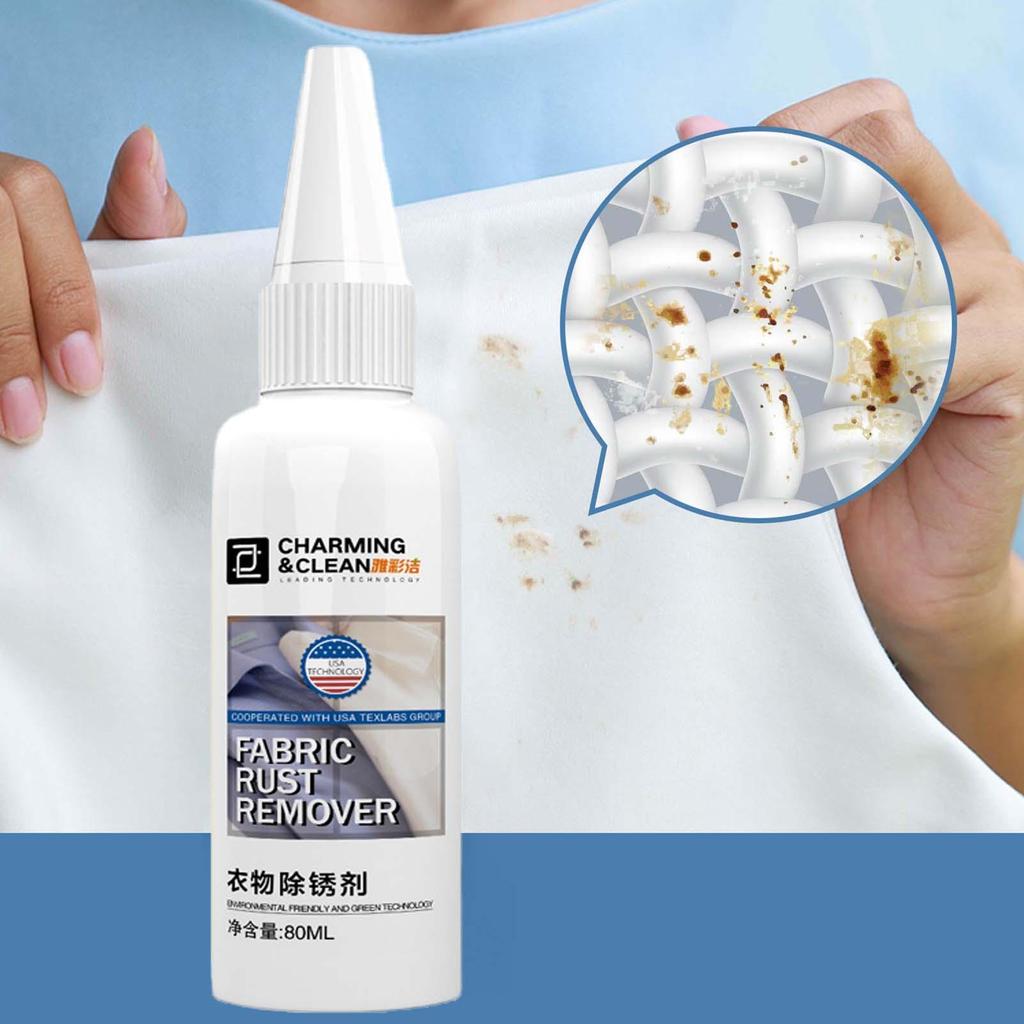 80ml Clothes Stain Remover Gentle Safe Rust Remover For Clothes Multifunctional Rust Stain Cleaner For Down Hair Clothing Cotton