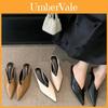 Pu Material Womens Elegant Pointed Toe Mid Heels For Office And Casual Outings